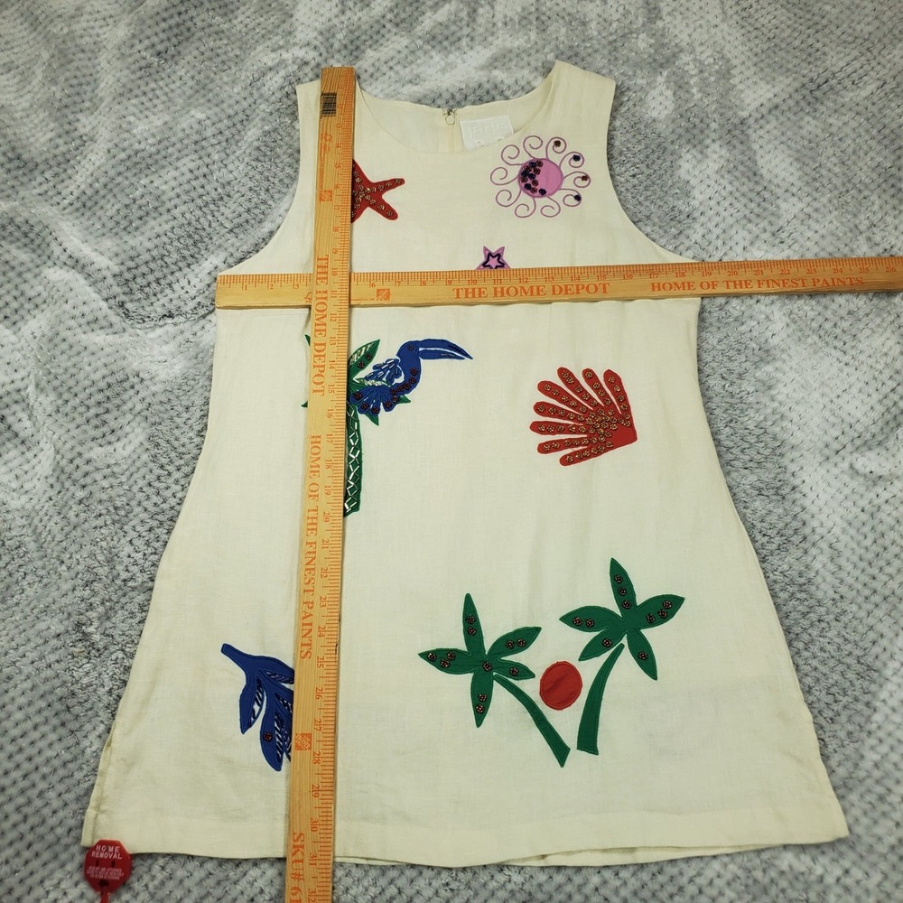 Johnny Was Cassady Tank Top Womens M Embroidered Beaded Linen Palomas Island New - Picture 16 of 16